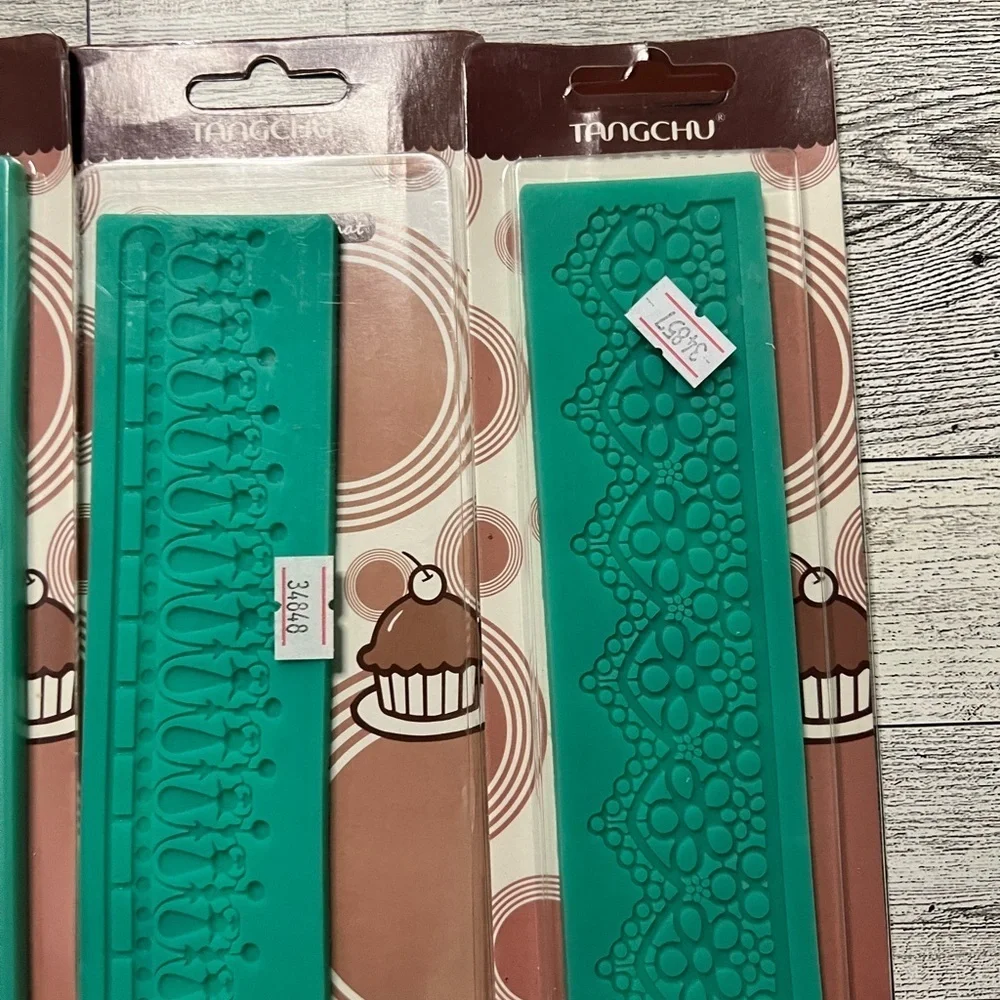 Tangchu Green Lace Gumpaste Mat Silicone Mold Set